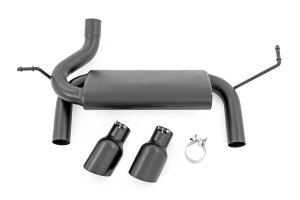 Jeep Wrangler Performance Exhaust - Dual Outlet - Rough Country - Dual-Outlet, Chambered Muffler - Matte Black - '07-'10